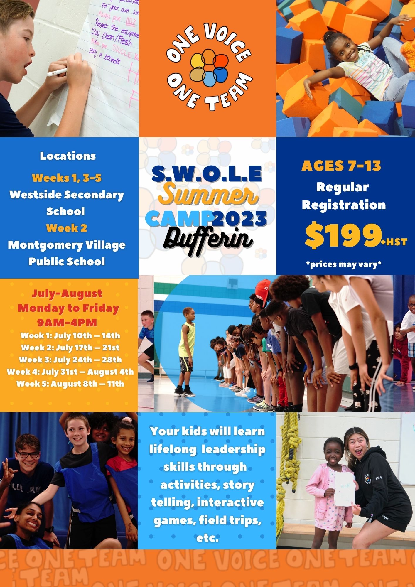 S.W.O.L.E.™ Summer Camp 2023 | One Voice One Team